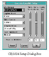 CE/1024 Setup Dialog Box